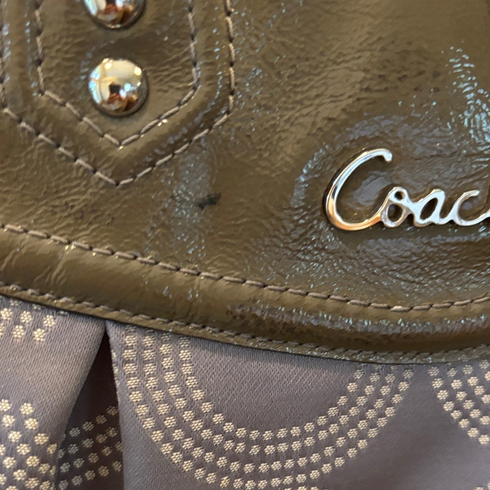Coach Dark Gray Patterned Leather Shoulder Bag - image 3